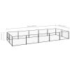 Dog Kennel Black 107.6 ft¬≤ Steel